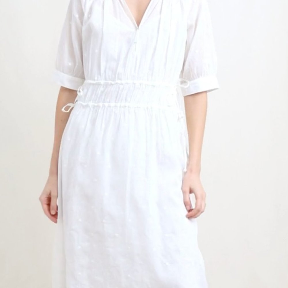 NWT Apiece Apart White Linen Midi Dress